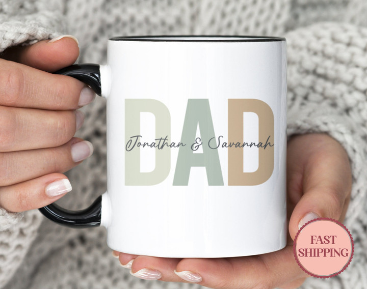 Personalized Dad Mug with Kids Name •Custom Daddy Coffee Mug •Dad Gift From Kids •Dad Birthday Cup for Father&#39;s Day •(MU-80 Name)
