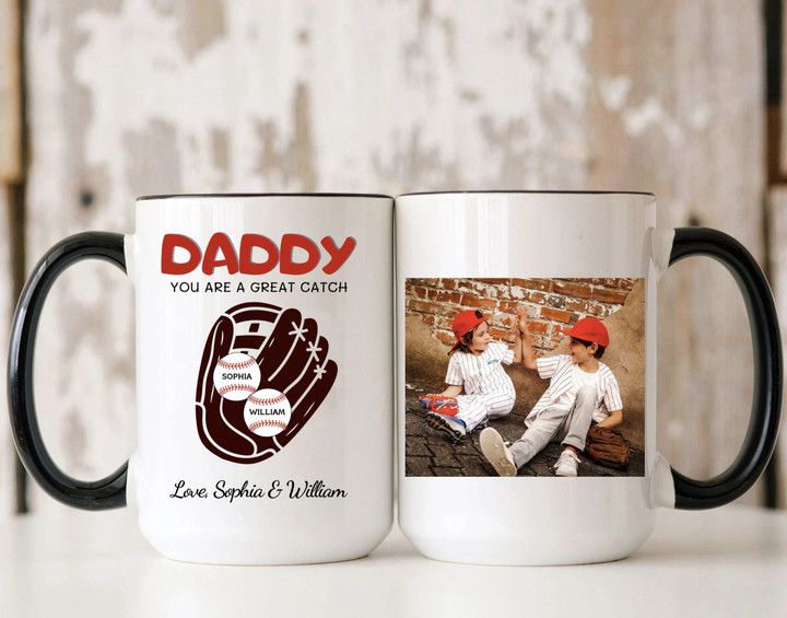 Baseball Dad Mug, Personalized Baseball Gift For Dad, Fathers Day Gift,Baseball Gift, Gift For Dad From Kids, Gift For Him,Dad Birthday Gift