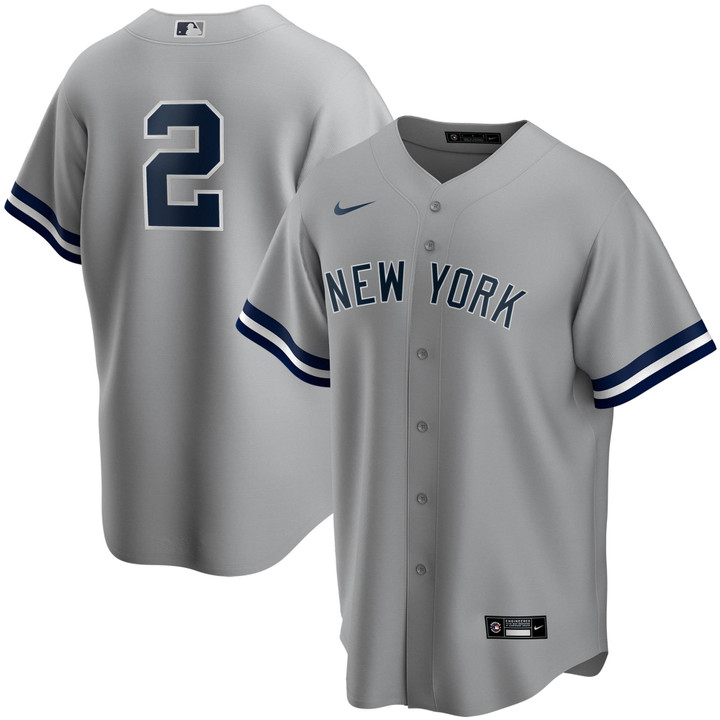 Men's Derek Jeter New York Yankees Road Replica Player Jersey - Gray