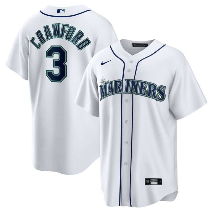 Men's JP Crawford Seattle Mariners Home Replica Jersey - White