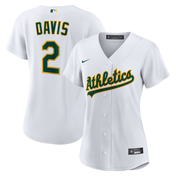 Khris Davis Oakland Athletics Women's Home Replica Player Jersey - White