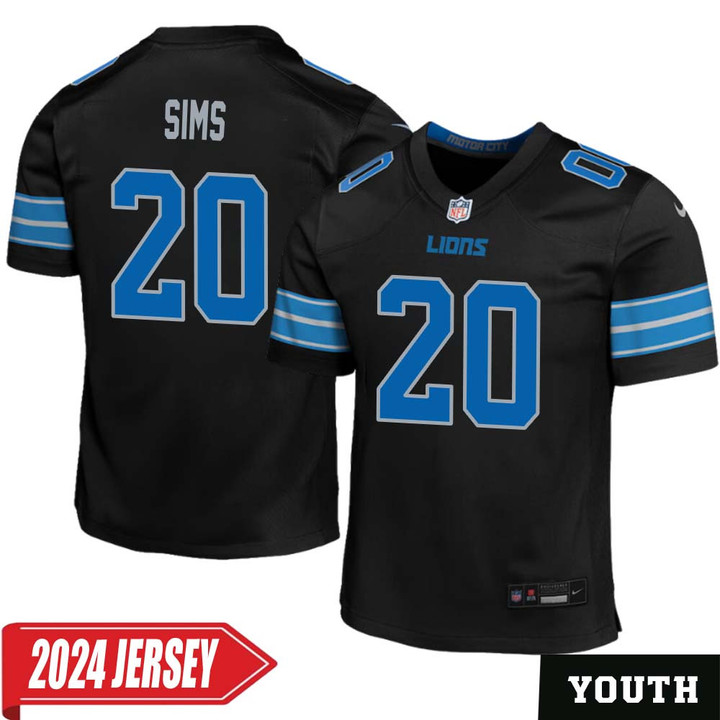 Billy Sims No 20 Youth's Detroit Lions 2nd Alternate Vapor F.U.S.E. Limited 2024 Jersey – Black