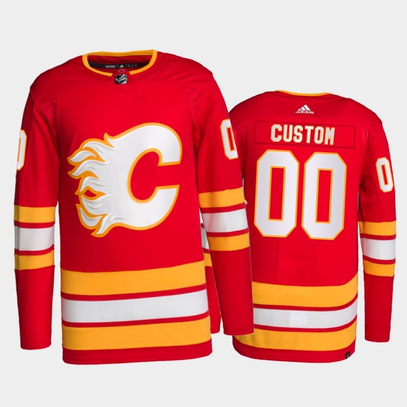 Custom Calgary Flames Hockey Jersey Name and Number 2022-23 Black Reverse Retro