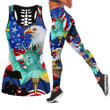 American 3D All Over Printed Legging + Hollow Tank AM24052103