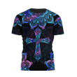 Pink Blue Hologram Mandala Cross 3D AOP Combo T-shirt and Short