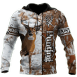 Beautiful Deer Huntaholic Half Camouflage Winter Forest - 3D All Over Printed Style for Men and Women