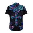 Pink Blue Hologram Mandala Cross 3D AOP Hawaii Shirt