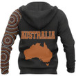 Australia In My Heart Aboriginal Tattoo Map Hoodie NNK 1411 - Amaze Style™-Apparel