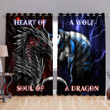  Dragon heart of a wolf, soul of a dragon curtain