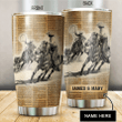  Personalized Name Bull Riding Stainless Steel Tumbler Vintage Team Roping