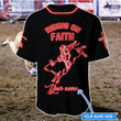  Personalized Name Bull Riding Baseball Shirt Riding On Faith