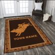  Personalized Name Bull Riding D Rug Cowboy Pattern