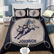  Personalized Name Bull Riding Blue Rope Bedding Set