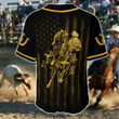  Personalized Name Rodeo Baseball Shirt Golden Team Roping
