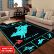  Personalized Name Bull Riding D Rug Blue