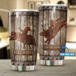  Personalized Name Bull Riding Stainless Steel Tumbler Wood Texture Ver