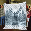 White Deer Hunting Quilt Blanket