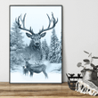  White Deer Hunting Vertical Poster