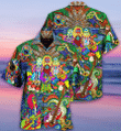 Hippie Music Electric Guitar Peace Life Color 3D All Over Printed Hawaiian Shirt