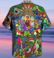 Hippie Music Electric Guitar Peace Life Color 3D All Over Printed Hawaiian Shirt