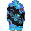 Custom name Aboriginal Naidoc Week Blue Turtle Lizard Unisex Oodie oversized wearable blanket BeeBuble