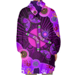 Aboriginal Naidoc Week Purple Butterflies Unisex Oodie oversized wearable blanket BeeBuble