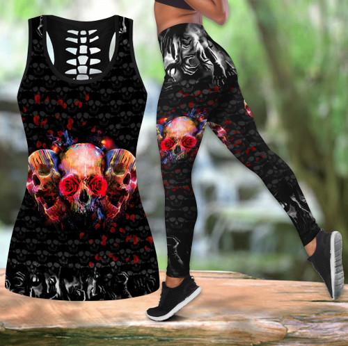 Rose Skull tanktop & legging outfit for women MH310520-ML