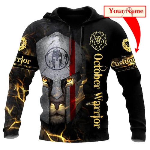October Spartan Lion Warrior 3D All Over Printed Unisex Shirts