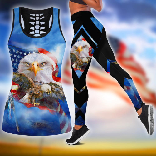 American 3D All Over Printed Legging + Hollow Tank