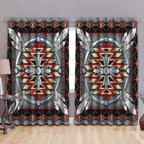 Native American 3D All Over Printed Window Curtains