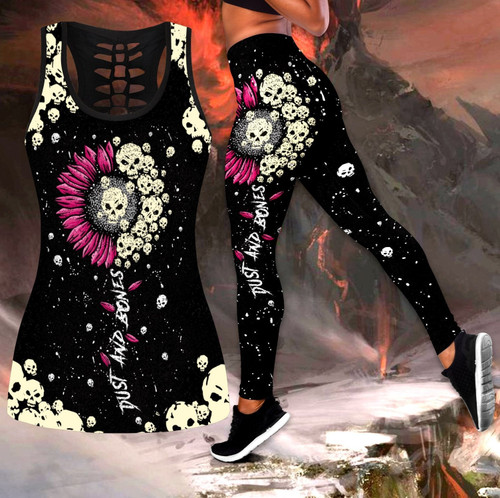 Sun flower Love Skull tanktop & legging camo hunting outfit for women