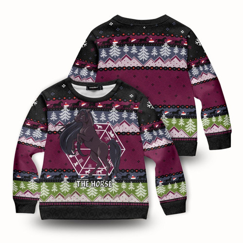 Rin The Horse Kids Unisex Wool Sweater