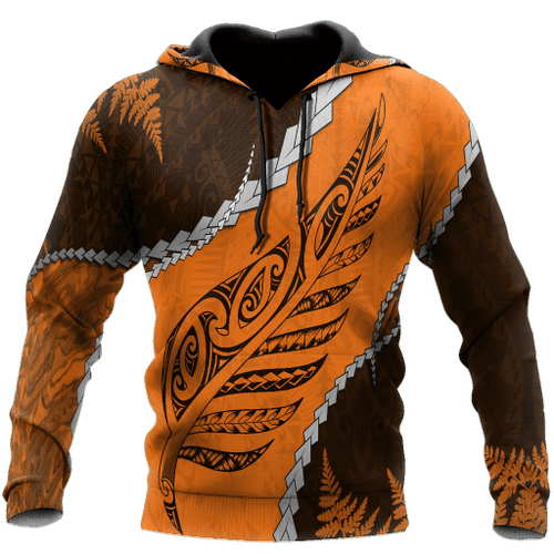 Abalone Shell Maori Silver Fern Orange Aotearoa New zealand shirts 