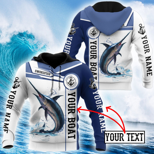  Custom name Swordfish fishing Catch and Release D Design print shirts