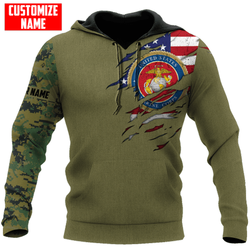  Custom name Soldier US Marine Corps d all over printed shirt hoodie MH