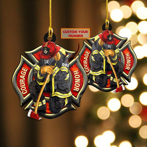  Customize Number Firefighter Christmas Tree Hanging Ornament