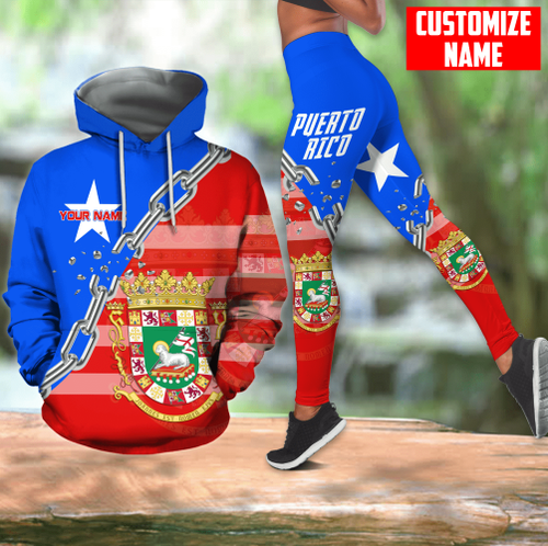  Personalized Name Puerto Rico D Combo Hoodie and Legging