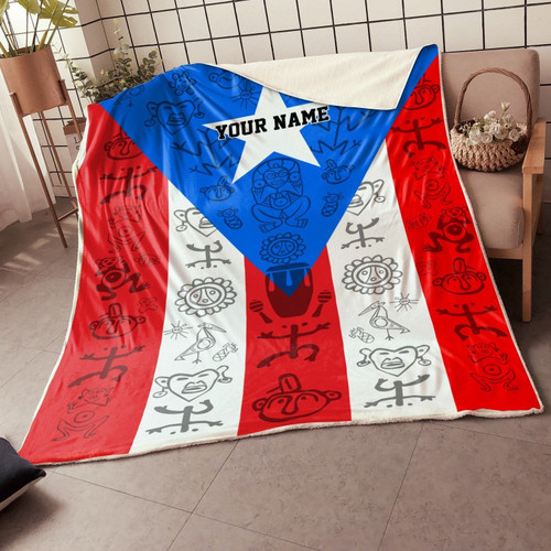  Customize Name Puerto Rico Lover Blanket NDD