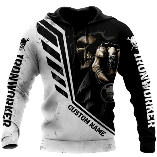  Ironworker skull d unisex hoodie custom name