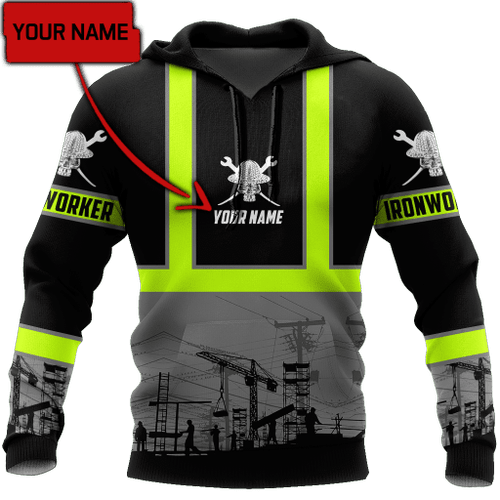  Ironworker skull d unisex hoodie custom name