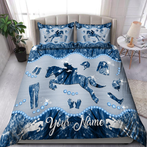  Personalized Horse Racing Girl Bedding Set