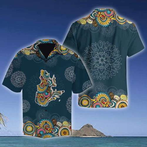  Quebec Map- Mandala Hawaii Shirt