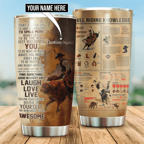  Personalized Name Bull Riding Stainless Steel Tumbler Bull Riding Knowledge