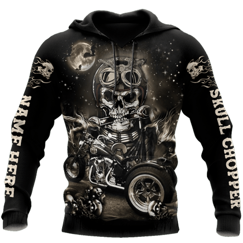  Customize Name Motorcycle Racing Unisex Shirts Skull Chopper