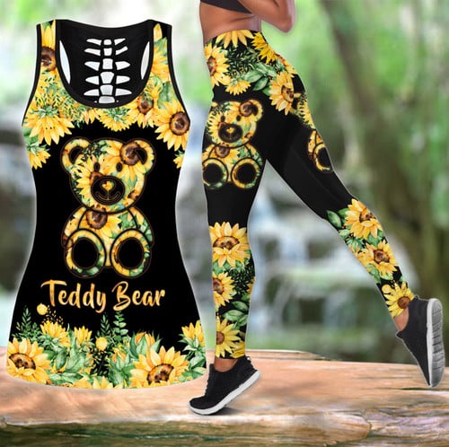  Sunflower Teddy Bear Combo Tanktop + Legging