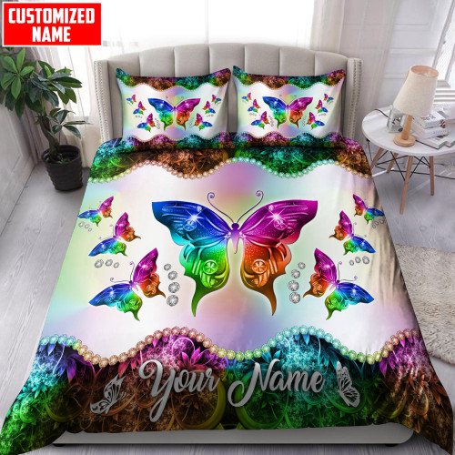 Customized Name Butterfly Bedding Set