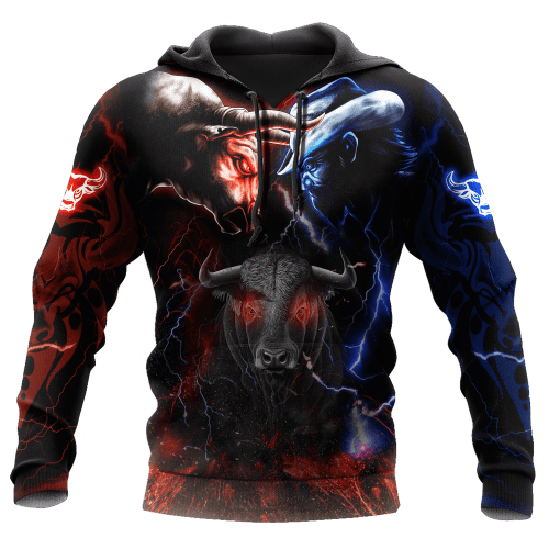  Bull Riding Red Blue Fight Unisex Shirts