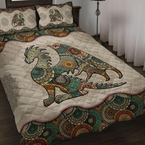  Loving Dragon Mandala Quilt Bedding Set NM