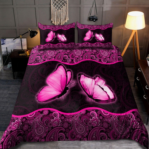  Butterfly Bedding Set Pink Color