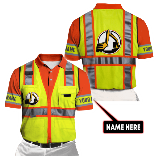  Excavator Heavy Equipment Polo Shirt